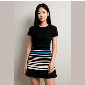 PAULE KA | striped skirt black white navy sz 10